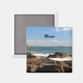 Rocky Coastline von Maine Magnet (Vorderseite/Rückseite)