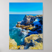Rocky Coastline with Turquoise Sea – Mediterranean Poster (Vorne)