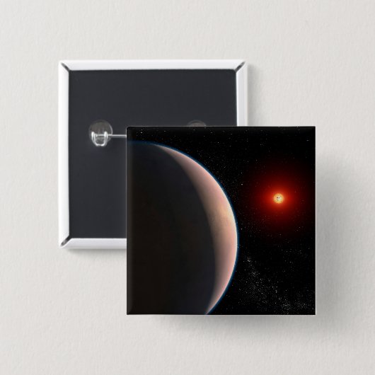 Rocky Exoplanet GJ 486 B Orbit A Red Dwarf Star Button (Vorne & Hinten)