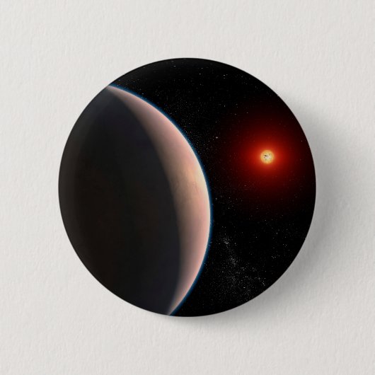 Rocky Exoplanet GJ 486 B Orbit A Red Dwarf Star Button (Vorderseite)