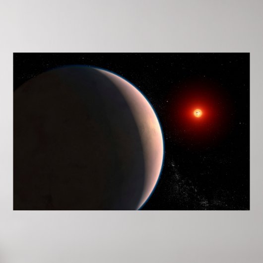 Rocky Exoplanet GJ 486 B Orbit A Red Dwarf Star Poster (Vorne)