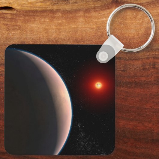 Rocky Exoplanet GJ 486 B Orbit A Red Dwarf Star Schlüsselanhänger (Rückseite)