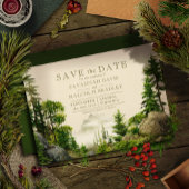 Rocky Forest Mountains | Rustic Wedding Save The Date