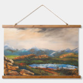 "Rocky Heights" Landscape Painting Wandteppich Mit Holzrahmen (Vorne)