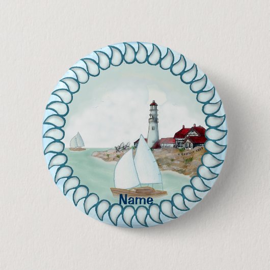 Rocky Lighthouse Button (Vorderseite)