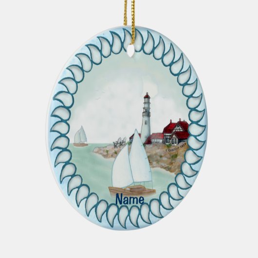 Rocky Lighthouse-Ornament Keramik Ornament (Rechts)