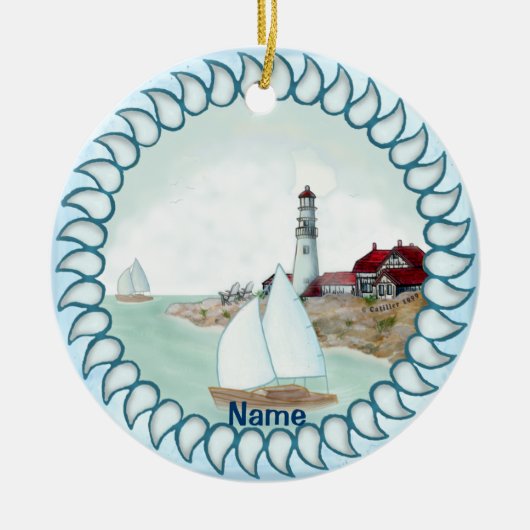 Rocky Lighthouse-Ornament Keramik Ornament (Vorne)
