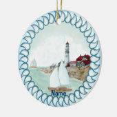 Rocky Lighthouse-Ornament Keramik Ornament (Links)