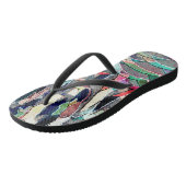 Rocky Meadow Watercolor Abstrakte Kunst Flip Flops Badesandalen (Schrägansicht)