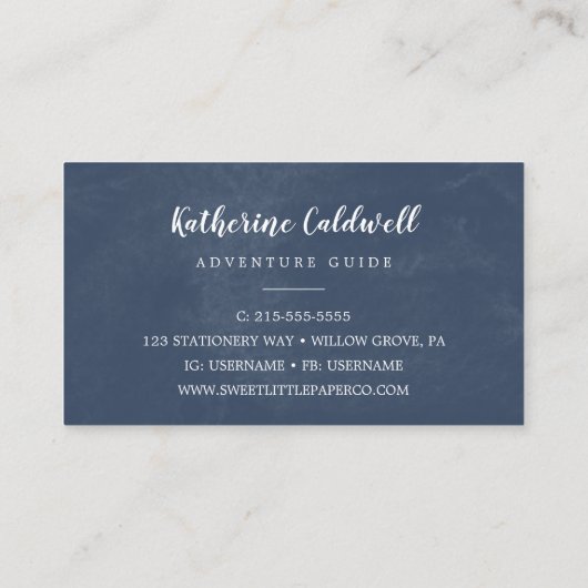 Rocky Mountain Adventure Guide Business Card Visitenkarte (Rückseite)