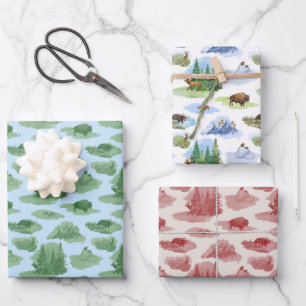 Rocky Mountain Animal Toile Geschenkpapier Set