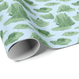 Rocky Mountain Animal Toile (Grün auf...) Geschenkpapier