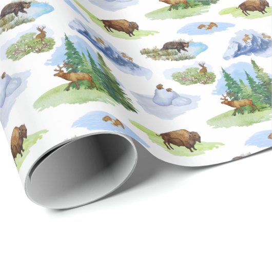 Rocky Mountain Animal Toile (Original) Geschenkpapier (Rolleneckpunkt)
