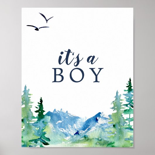 Rocky Mountain Baby Dusche Es ist ein Boy Sign Poster (Vorne)