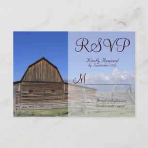 Rocky Mountain Barn Country Wedding RSVP Cards Karte