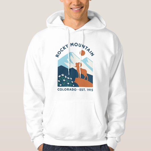 Rocky Mountain Bighorn Sheep Mid-Century Park Hoodie (Vorderseite)