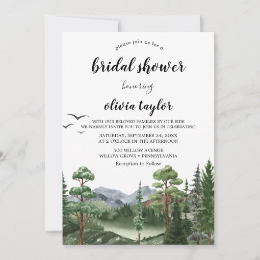 Rocky Mountain Bridal Dusche Einladung (Vorderseite)