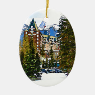 Rocky Mountain Castle - Banff Kanada Keramik Ornament