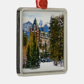 Rocky Mountain Castle - Banff Kanada Ornament Aus Metall (Rechts)