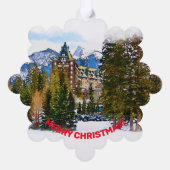 Rocky Mountain Castle - Banff Kanada Ornament Karte (Rückseite)