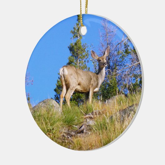 Rocky Mountain Deer Keramik Ornament (Links)
