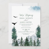 Rocky Mountain Destination Elopement Empfang Einladung (Vorderseite)