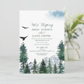 Rocky Mountain Destination Elopement Empfang Einladung (Stehend Vorderseite)