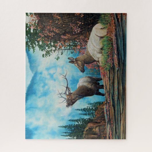 Rocky Mountain Elk, Bull Elk bugling Puzzle (Vertikal)
