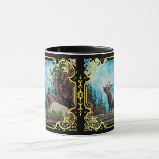 Rocky Mountain Elk, Bulle Elch bugling/extravagant Tasse (Zentrum)