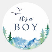 Rocky Mountain Es ist ein Baby-Duschkleber Runder Aufkleber (Vorderseite)