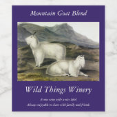 Rocky Mountain Goat (Capra Americana by Audubon Weinetikett (Einzelnes Label)