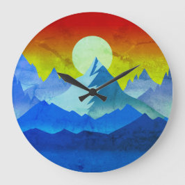 Rocky Mountain Golden Hour Große Wanduhr