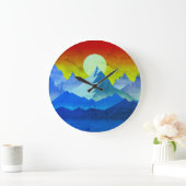 Rocky Mountain Golden Hour Große Wanduhr (Zuhause)