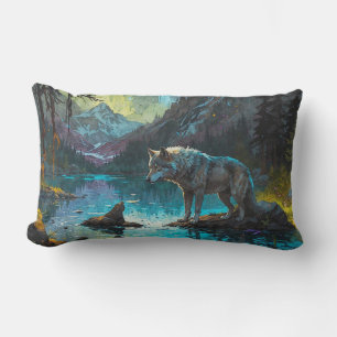 Rocky Mountain Grauer Wolf Art Lendenkissen