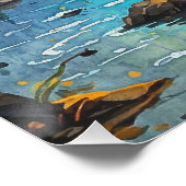 Rocky Mountain Grauer Wolf Art Poster (Ecke)