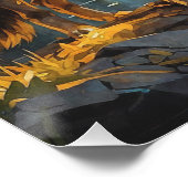 Rocky Mountain Grauer Wolf Art Poster (Ecke)