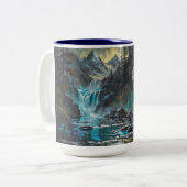 Rocky Mountain Grauer Wolf Art Zweifarbige Tasse (Vorderseite Links)