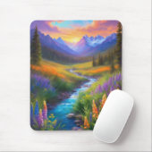 Rocky Mountain Heaven Frühling Wiese farbenfroh Mousepad (Mit Mouse)