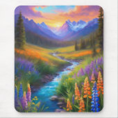 Rocky Mountain Heaven Frühling Wiese farbenfroh Mousepad (Vorne)