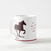 Rocky Mountain Horse Silhouette Herz Zweifarbige Tasse (Vorderseite Links)