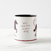 Rocky Mountain Horse Silhouette Herz Zweifarbige Tasse (Mittel)