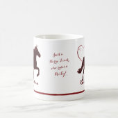 Rocky Mountain Horse Silhouette Herz Zweifarbige Tasse (Mittel)