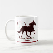 Rocky Mountain Horse Silhouette Herz Zweifarbige Tasse (Links)