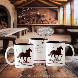 Rocky Mountain Horse Silhouette Herz Zweifarbige Tasse