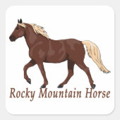 Rocky Mountain Horse Silhouette Kastanien Quadratischer Aufkleber