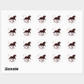 Rocky Mountain Horse Silhouette Reiten Runder Aufkleber (Blatt)