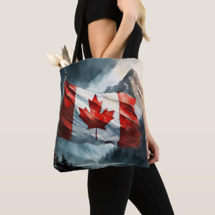Rocky Mountain Kanadische Flagge in Aquarell Tasche