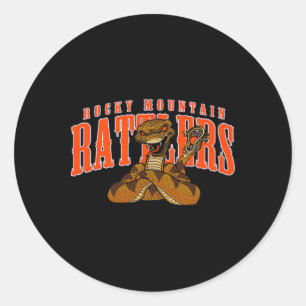 Rocky Mountain Lacrosse Blauer Cartoon Modernes Kl Runder Aufkleber