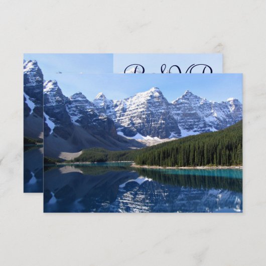 Rocky Mountain Lake Country Wedding RSVP Cards (Vorne/Hinten)