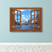 Rocky Mountain Lake Fab Fenster Leinwanddruck (Insitu (Holzboden))